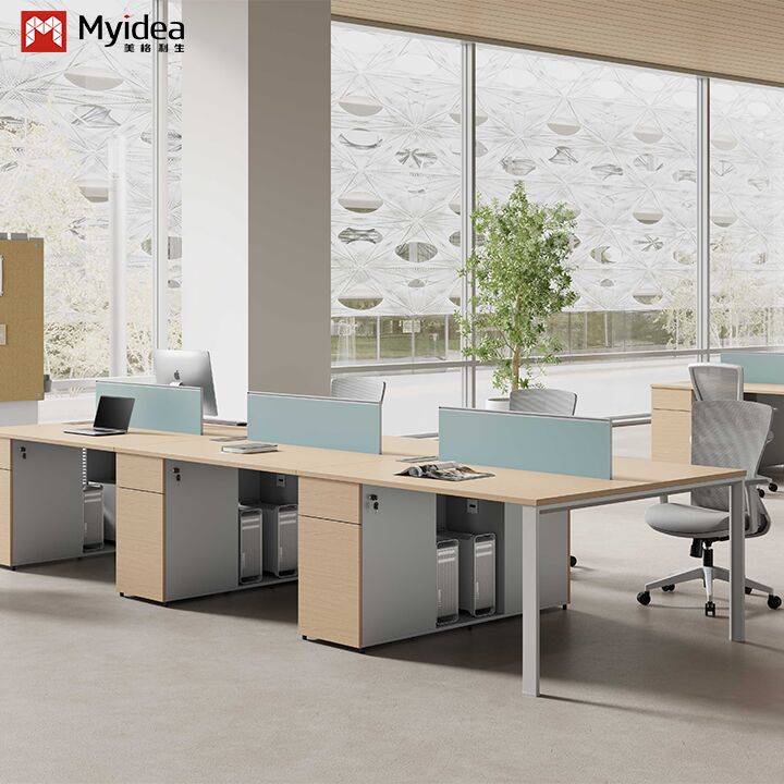 Foshan Wholesale Wooden Staff Desk with Panel Design Modern Eco-Friendly for Home Office and Office Use