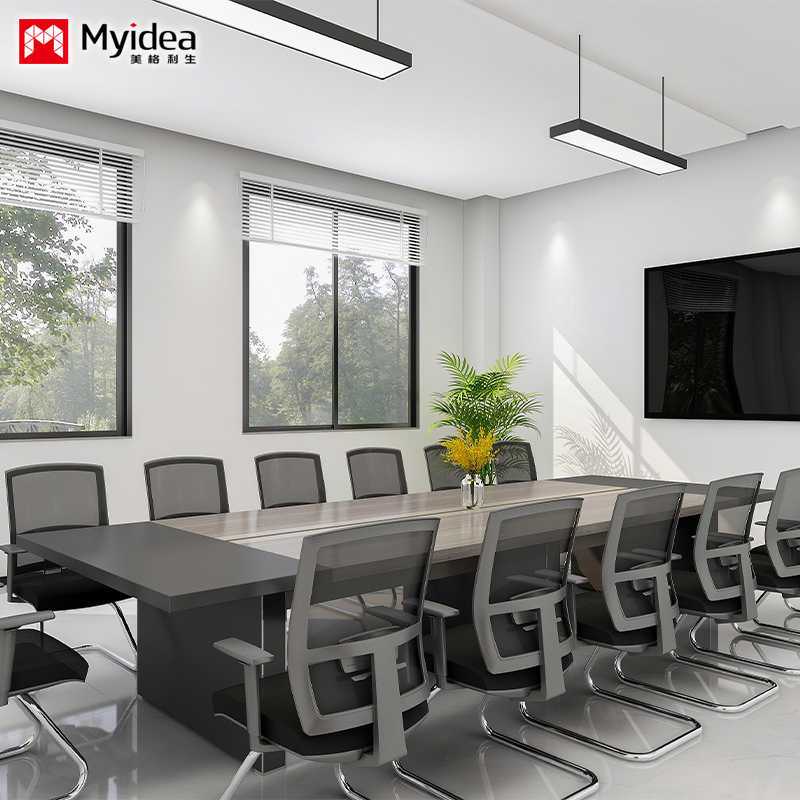 Morandi Color Conference Table Routing System Company Office Meeting Room Reception Desk and Chair Combination