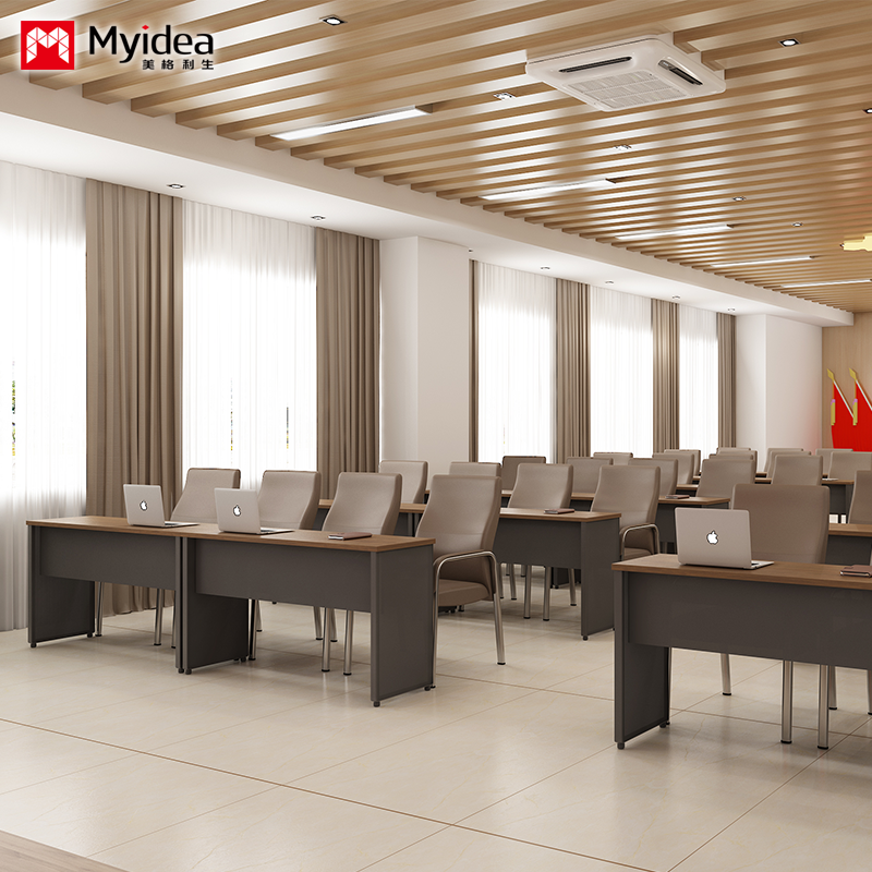 Fixed Training Table, Melamine Board Material, Conference Room Desk for Office & Meeting Use