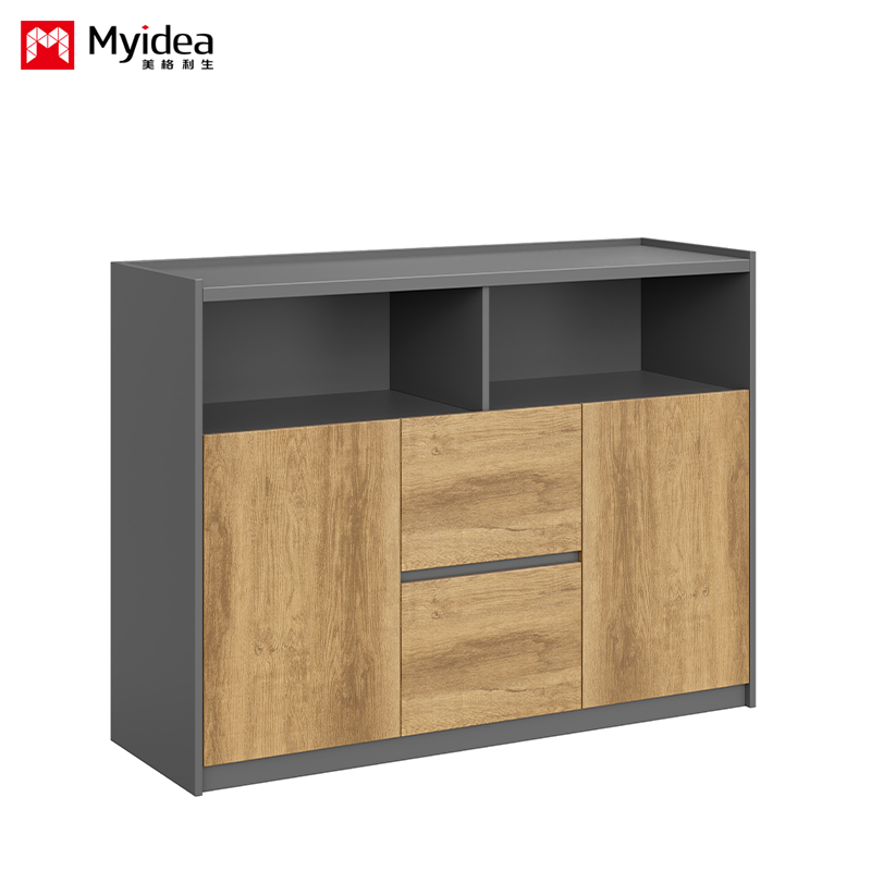 Office File Cabinet, Wooden High Low Cabinet, Storage Cabinet, Suitable for Offices, Conference Rooms, Reception Rooms