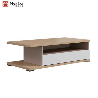 Wood Contemporary Eco-Friendly Commercial Office Double-Drawer Plate Type Panel Table with Melamine